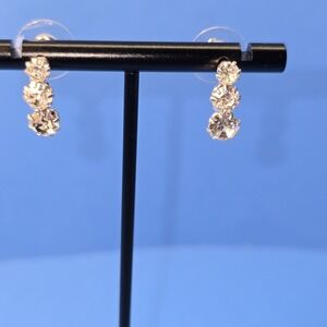 Sparkling Crystal Dangle Earrings Clear Rhinestone Drop Statement Jewelry